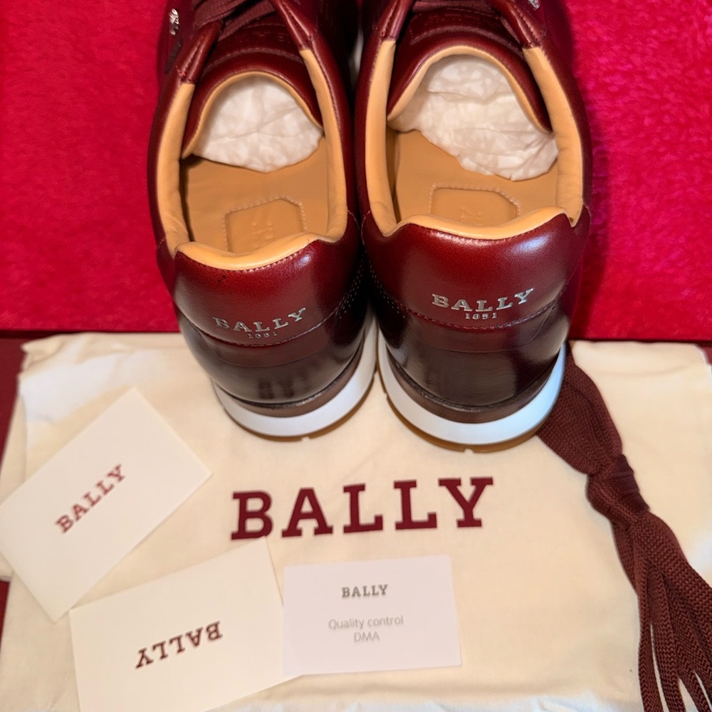 Bally Burgundy Leather Sneakers - Picture 10 of 16